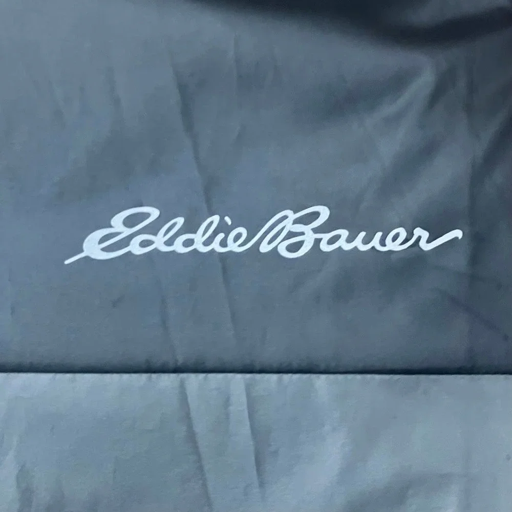 Eddie Bauer Mens TXL Black/Grey Colorblock Hooded Windbreaker Jacket